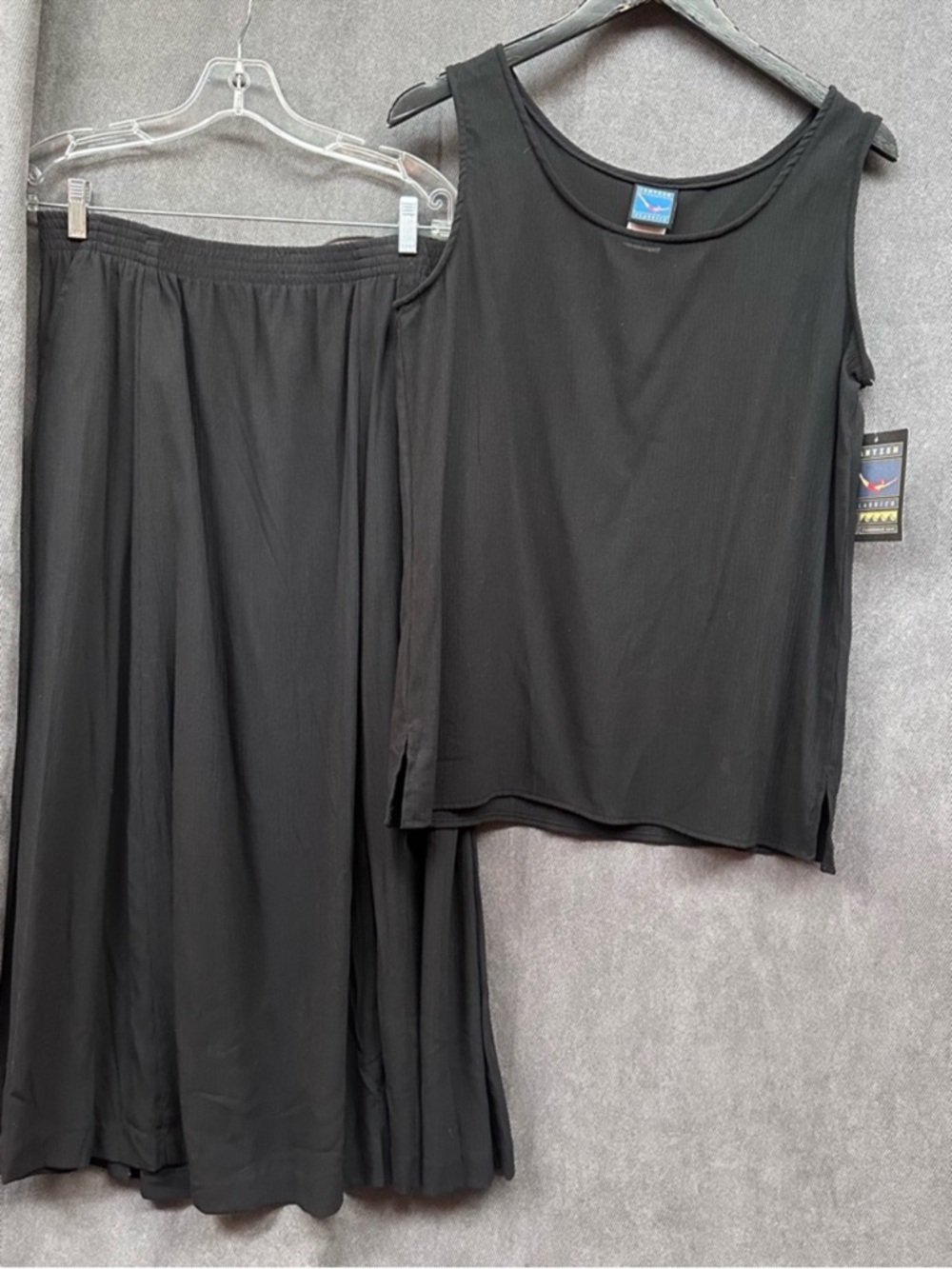Vintage Jantzen Skirt & Tank Top Set Black NOS